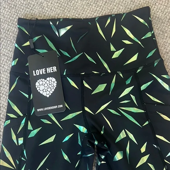 Black and green Patterned Leggings - Picture 2 of 4